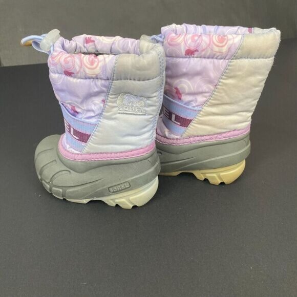 Sorel Cub Purple Lilac Insulated Pull On Snow Winter Boots baby girl Shoe Size 6 - Picture 12 of 13